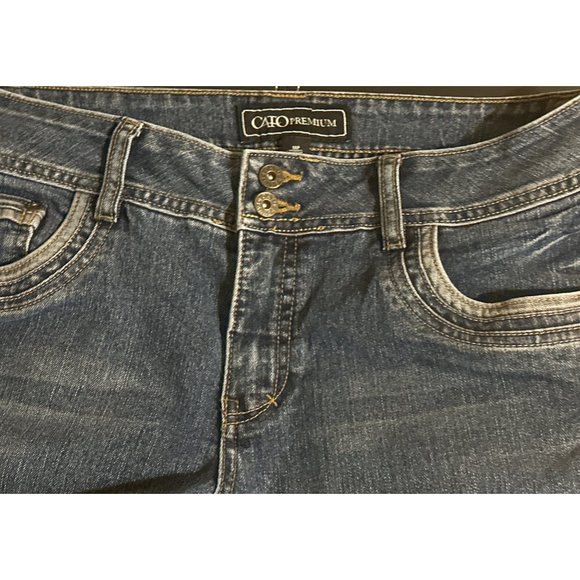 Cato Premium Bootcut Denim Jeans Mid Rise Women's 10P (32X30) Cotton Blend - Picture 3 of 13
